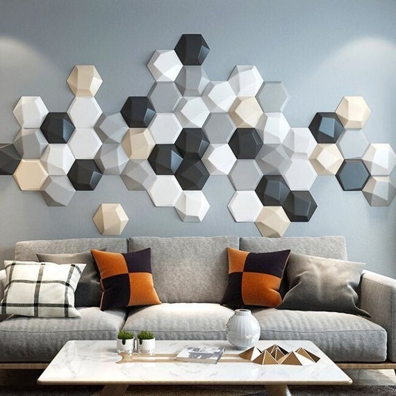 Hexagonale Akustikpaneele als Wanddesign